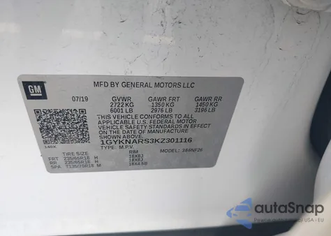 2019 Cadillac Xt5 Standard from USA, damaged, VIN 1GYKNARS3KZ301116